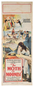 MOVIE POSTER THE MOTH OF MOONBI The First Australian Super-Feature "WESTERN" in 9 reels 1926 Colour lithograph, 100 x 38cm. Backed on thick cardboard. Text continues "Over her beloved hills she saw the life that beckoned....Produced by Chas Chauvel. An Australian Film Productions Ltd Masterpiece. Marchant & Co. Ltd., Printers, Sydney.