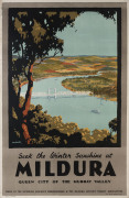 PERCY TROMPF [1902 - 1964] Seek The Winter Sunshine At Mildura, Queen City Of The Murray Valley c1930s. Colour lithograph, signed in image lower left, 101.8 x 64.6cm. Linen-backed.