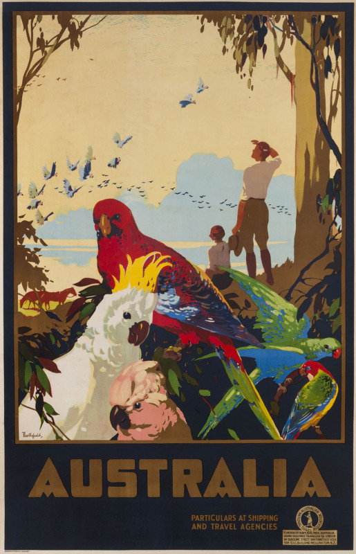 JAMES NORTHFIELD [1887 - 1973] AUSTRALIA c1930s. Colour lithograph, signed in image lower left, 101 x 63cm. Linen-backed.
