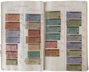 MELBOURNE TRAMWAYS and OMNIBUS COMPANY LIMITED - TRANSFER TICKETS 1887 - 1911 A companion volume to the previous lot. A large format ledger (33 x 20.5cm) with printed introductory pages followed by 100s of different "transfer tickets" and manuscript annot - 2