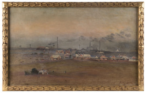 HENRI HOILE Junior (1863-1951), untitled industrial scene, oil on canvas, signed lower right "Henri Hoile", ​35 x 57cm