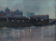 WILLIAM DUNN KNOX (1880-1945), Melbourne skyline Princes Bridge, oil on board, signed lower right "W. D. Knox", ​23 x 30cm - 2