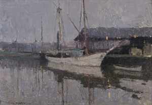 WILLIAM DUNN KNOX (1880-1945), Little Dock, Melbourne, oil on board, signed lower left "W.D. Knox", 30 x 41cm