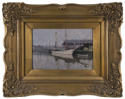 WILLIAM DUNN KNOX (1880-1945), Little Dock, Melbourne, oil on board, signed lower left "W.D. Knox", ​30 x 41cm - 2