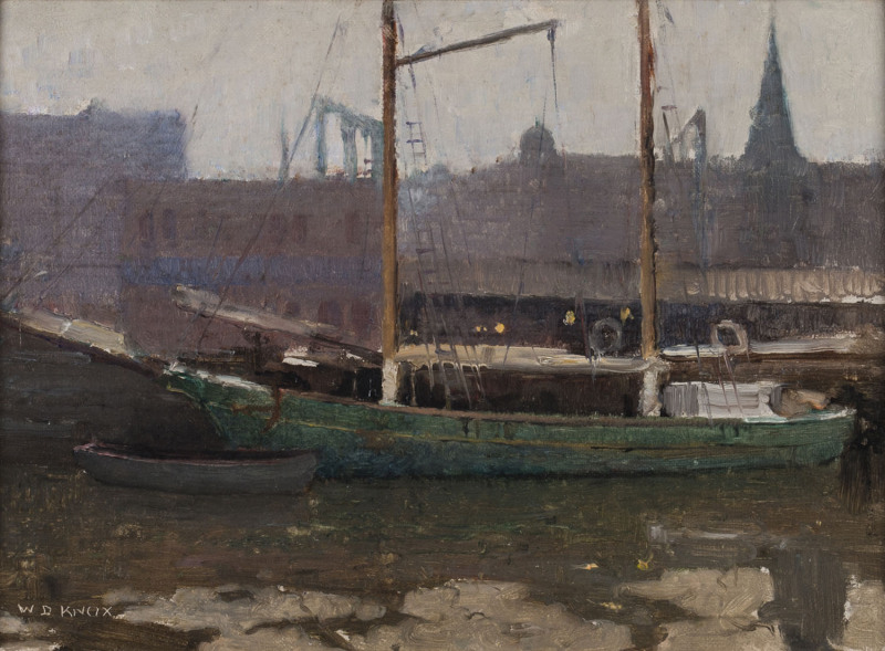 WILLIAM DUNN KNOX (1880-1945), Boating scene, oil on board, signed lower left "W.D. Knox", 30 x 41cm