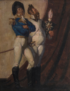RAYMOND LINDSAY (1904-1960), Na Poliania, oil on canvas board, signed lower right "Raymond Lindsay", Thos. Whitelaw & Co. label verso with title, 37 x 30cm