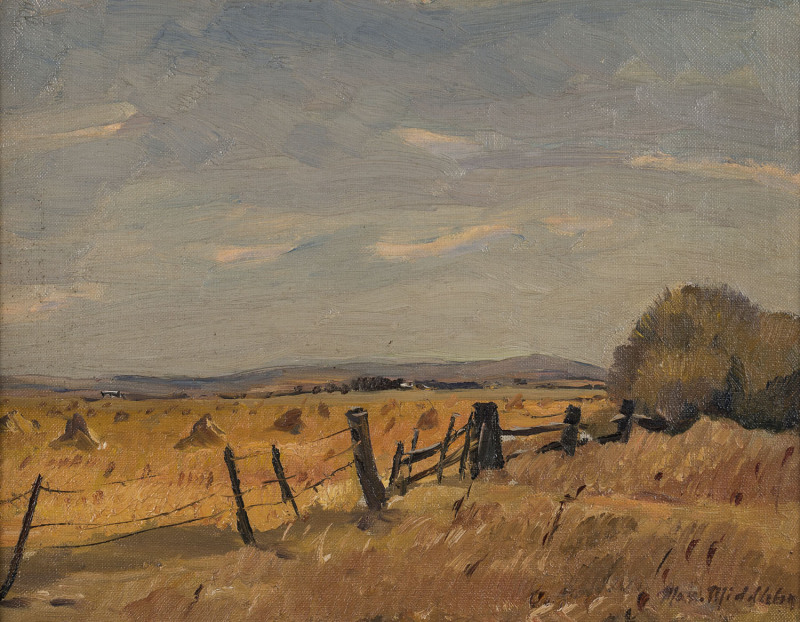 MAX MIDDLETON (1922-2013),Rural Scene,oil on canvas, signed lower right "Max Middleton",​34cm x 44cm 