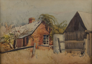 JOHN WILLIAM (WILL) ASHTON (1881 - 1963), (Deserted Stone Cottage), watercolour, with certificate of authenticity verso, signed by Lesley Ashton, 24 x 36cm