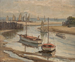 LEILA CONSTANCE McNAMARA (1894-1973), boats, oil on board, signed lower left, 31 x 37cm