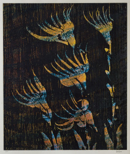 SIDNEY NOLAN (1917-1992), Flower Series 7, colour screenprint, edition 68/70, signed in pencil lower right' Nolan", 55 x45cm