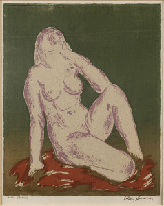 ALAN SUMNER (1911-1994), "Model Resting", silkscreen print