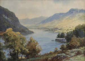 SYDNEY G. KEMBLE (New Zealand), Hawea Waters, watercolour, signed lower right "Sydney Kemble", circa 1930 Joels label verso, 25 x 35cm