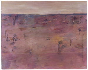 GLENN MILLER (Australian), River Bank After Burn-Off, oil on canvas, signed lower right "Glenn Miller", titled verso, 65 x 80cm