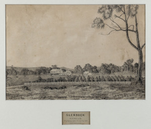 JAMES J. MARTYN (active 1840s-50s), GLENROCK Morowollen, the property of John Morrice Esqre., J.P., ink & wash on paper, signed "J.J.Martyn" lower right, 20 x 30cm