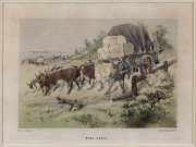 SAMUEL THOMAS GILL (1818-80), The New Rush & Wool Drays, two colour lithographs from The Australian Sketch Book, printed by Hamel & Ferguson, initialled "S.T.G. in the plate at left, each 17 x 25cm (2). - 3