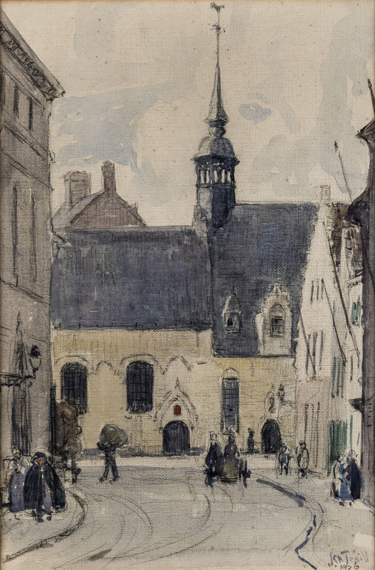 JESSIE CONSTANCE ALICIA TRAILL (1881 - 1967), Street Scene, Toulouse, watercolour, ​signed "J.C.A. Traill" and dated 1926 lower right, 36 x 24cm