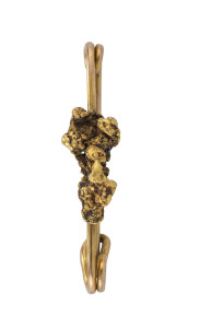 Gold nugget specimen brooch, 19th century