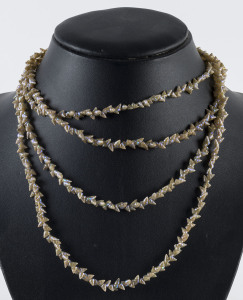 A Tasmanian mariner shell bead necklace, 160cm long