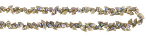 A Tasmanian mariner shell bead necklace with triple strand and silver clasp, ​52cm long