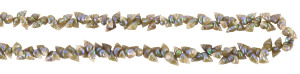 A Tasmanian mariner shell bead necklace with triple strand and silver clasp, 52cm long