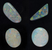 Four solid opals, both black and white, ranging from 4ct to 9ct each