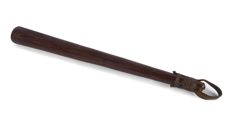 A maritime cosh, casuarina and leather with copper binding, Tasmanian origin, 19th century, 37cm long 