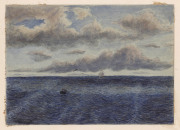 PORT PHILLIP BAY, circa 1860s, Artist unknown, group of 20 watercolours on card of ships and Port Phillip Bay, some with pencil captions including: "Off WilliamsTown", "Steam Tug Entering The Heads, Hobson's Bay", "Melbourne From St. Kilda", "Volunteer C - 2