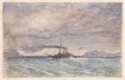 PORT PHILLIP BAY, circa 1860s, Artist unknown, group of 20 watercolours on card of ships and Port Phillip Bay, some with pencil captions including: "Off WilliamsTown", "Steam Tug Entering The Heads, Hobson's Bay", "Melbourne From St. Kilda", "Volunteer C - 5