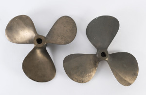 Two brass propellers, 20th century, 33cm across
