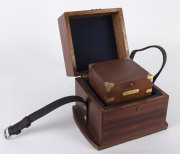 Waltham Ships Chronometer, 8 day movement in brass and timber case with additional wooden case, 20th century, 13cm high, 12.5cm wide, 12.5cm deep - 2