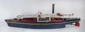 A scratch built model steamboat of the "S. L. Raven", steam and electric, mid 20th century, ​123cm long