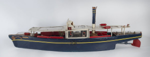 A scratch built model steamboat of the "S. L. Raven", steam and electric, mid 20th century, 123cm long