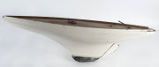 Two vintage pond yacht hulls, one with white painted finish and lead keel, 20th century, the larger 83cm long - 2