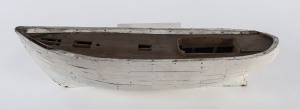 A hand-built clinker boat hull with white painted finish, 19th/20th century, 52cm long