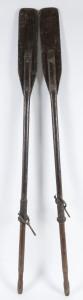 A pair of antique dinghy oars, 19th century, 191cm long