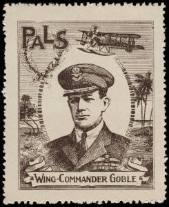 April 1924 (AAMC.70a) Wing Commander Goble stamps, printed by the Herald & Weekly Times for "Pals" readers. In blue & dark brown, both with full gum* and in red MNG (faults). (3).