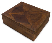 An Australian deed box, mountain ash, Queensland maple, beefwood and cedar, 19th century, fitted with lift out tray, ​12cm high, 31cm wide, 26cm deep