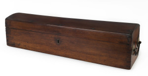 A rare Australian Colonial gun case with domed top, full cedar construction with lift out tray and lockable bullet compartment, mid 19th century, 63cm across
