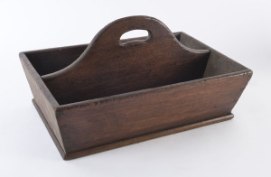 A Colonial cutlery tray, Australian cedar, mid 19th century, 41cm across