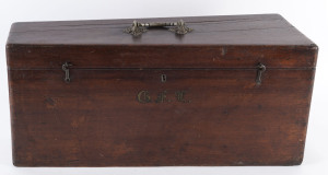 An Australian cedar musical instrument case with gilt monogram "G.F.L", 19th century, ​58cm across