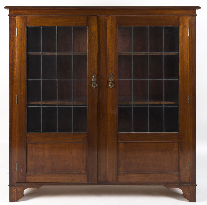 An Australian blackwood bookcase with leadlight doors, early 20th century,