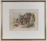 SAMUEL THOMAS GILL (1818-80), Bushman's Hut, colour lithograph from The Australian Sketch Book, printed by Hamel & Ferguson, initialed "S.T.G. in the plate at left, 17 x 25cm - 2