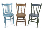 Six assorted Australian press back chairs, mainly kangaroos, some painted, 19th/20th century, - 3