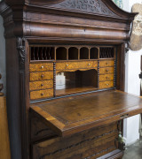 A rare secretaire cabinet in the Germanic style, Australian cedar, interior fitted with drawers veneered in Totara, Southern Queensland, circa 1860, 183cm high, 139cm wide, 60cm deep - 2