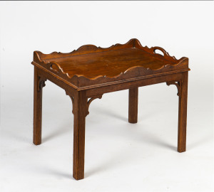 A Chippendale tray top occasional table, Australian cedar, early 20th century, 47cm high, 62cm wide, 46cm deep