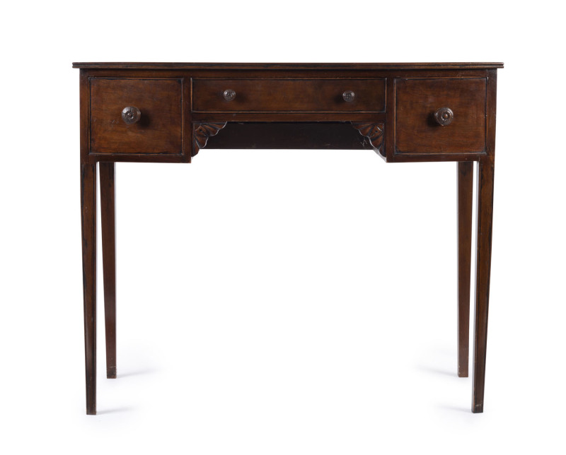 A Georgian ladies desk, mahogany and cedar secondaries, 19th century, ​77cm high, 92cm wide, 48cm deep