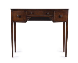 A Georgian ladies desk, mahogany and cedar secondaries, 19th century, 77cm high, 92cm wide, 48cm deep