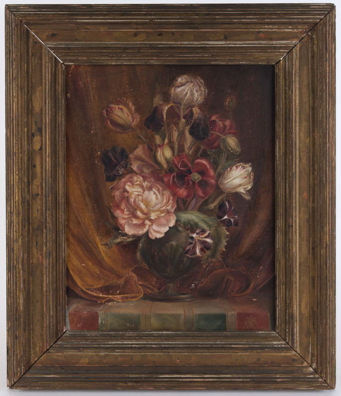 ARTIST UNKNOWN (18th/19th century Dutch School), Floral Still Life, oil on board, signed lower right, 44cm x 63cm