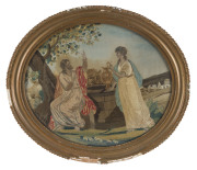 A group of four Georgian framed silk embroideries, early 19th century, the largest 55 x 42cm - 2