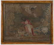 A group of four Georgian framed silk embroideries, early 19th century, the largest 55 x 42cm - 3